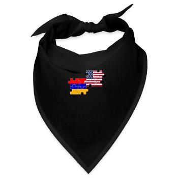 Armenien USA Flagge Armenisch - Bandana - Schwarz - Vorne