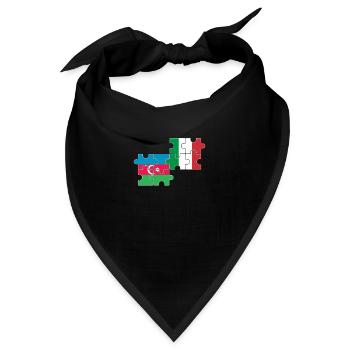 Aserbaidschan Italien Flagge - Bandana - Schwarz - Vorne