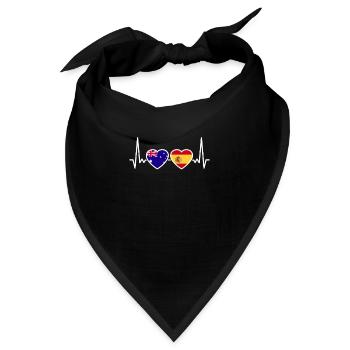 Australien Spanien Herzschlag Flagge Australier - Bandana - Schwarz - Vorne