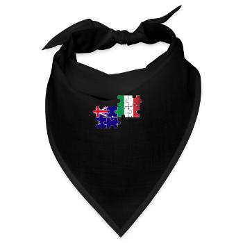 Australien Italien Vintage Flagge Australier - Bandana - Schwarz - Vorne