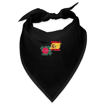 Bangladesch Spanien Vintage Flagge Bangladescher - Bandana - Schwarz - Vorne