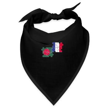 Bangladesch Frankreich Flagge Bangladescher - Bandana - Schwarz - Vorne