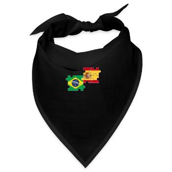 Brasilien Spanien Flagge Spanisch Brasilianer - Bandana - Schwarz - Vorne