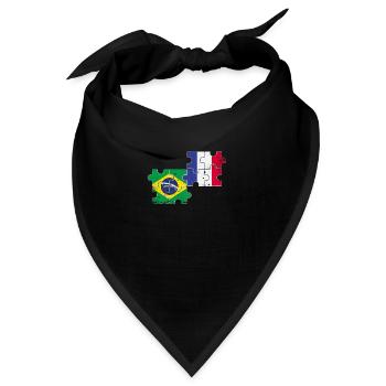 Brasilien Frankreich Vintage Flagge Brasilianer - Bandana - Schwarz - Vorne