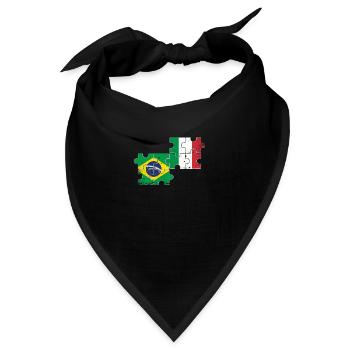 Brasilien Italien Vintage Flagge Brasilianer - Bandana - Schwarz - Vorne