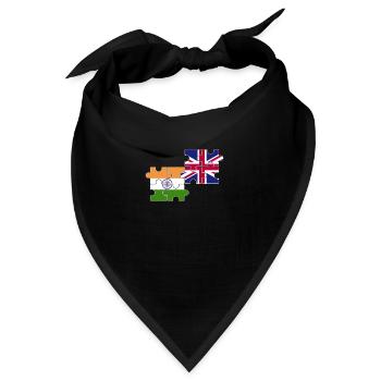Indien UK Flagge Britischer Inder - Bandana - Schwarz - Vorne