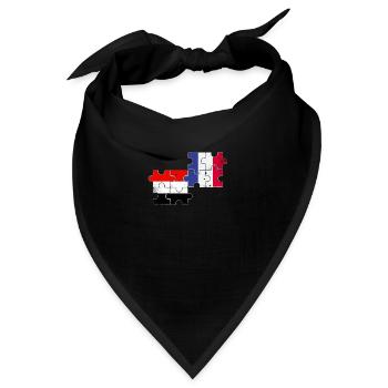 Jemen Frankreich Vintage Flagge Jemenit - Bandana - Schwarz - Vorne