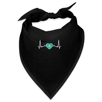 Kasachstan Herzschlag Kasachische Flagge Kasache - Bandana - Schwarz - Vorne