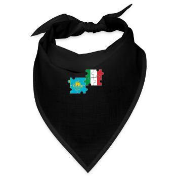 Kasachstan Italien Flagge Italienisch Kasache - Bandana - Schwarz - Vorne