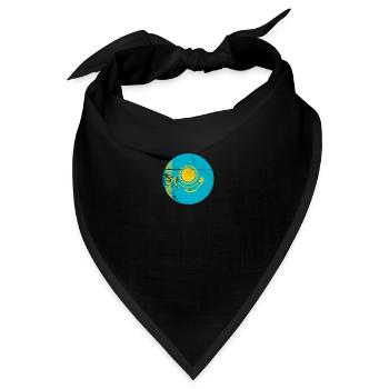 Kasachstan Vintage Kasachische Flagge Kasache - Bandana - Schwarz - Vorne