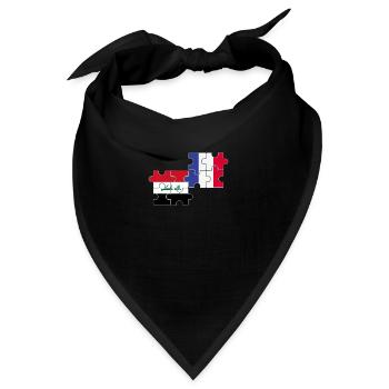 Irak Frankreich Flagge Französisch Iraker - Bandana - Schwarz - Vorne