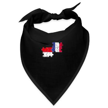 Indonesien Frankreich Vintage Flagge Indonesier - Bandana - Schwarz - Vorne