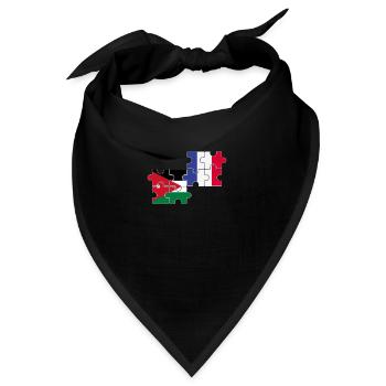 Jordanien Frankreich Flagge Französisch Jordanier - Bandana - Schwarz - Vorne