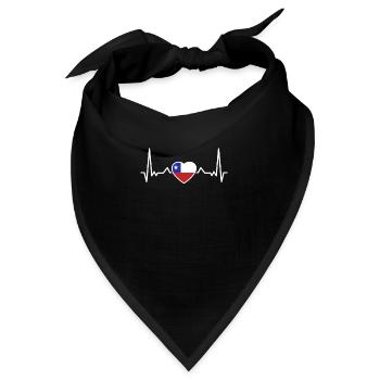 Chile Herzschlag Chilenische Flagge Chilene - Bandana - Schwarz - Vorne