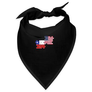 Chile USA Flagge Amerikanisch Chilenisch - Bandana - Schwarz - Vorne
