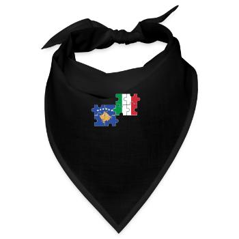 Kosovo Italien Flagge Italienisch Kosovare - Bandana - Schwarz - Vorne