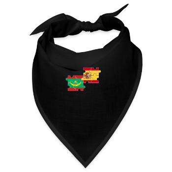 Mauretanien Spanien Flagge Spanier Mauretanier - Bandana - Schwarz - Vorne