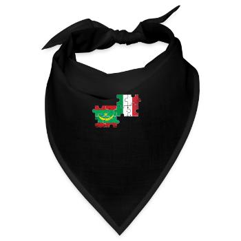 Mauretanien Italien Vintage Flagge Mauretanier - Bandana - Schwarz - Vorne