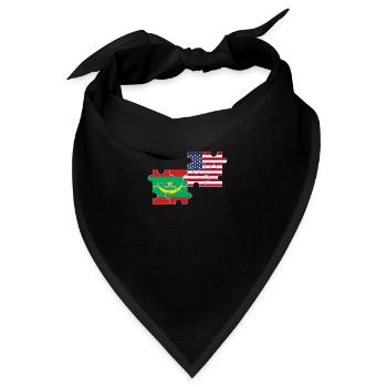 Mauretanien USA Flagge Amerikaner Mauretanier - Bandana - Schwarz - Vorne