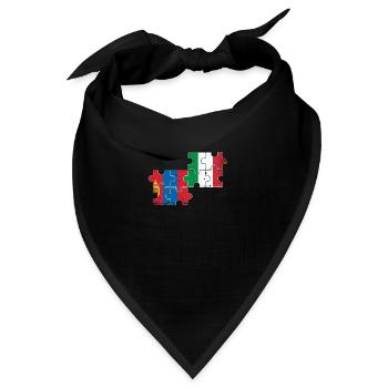 Mongolei Italien Vintage Flagge Mongolisch - Bandana - Schwarz - Vorne
