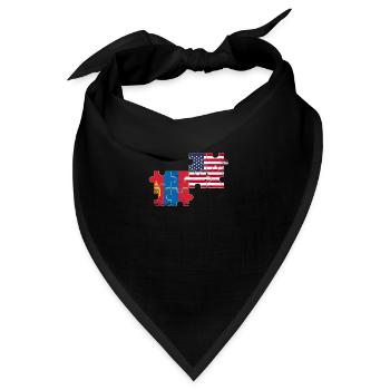 Mongolei USA Vintage Flagge Mongolisch - Bandana - Schwarz - Vorne