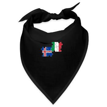 Island Italien Flagge Italienisch Isländer - Bandana - Schwarz - Vorne