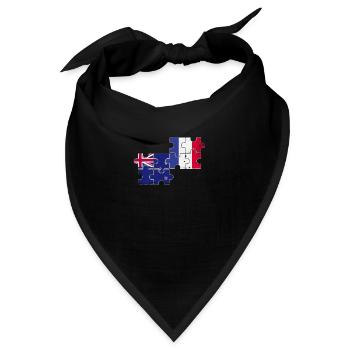 Neuseeland Frankreich Vintage Flagge Neuseeländer - Bandana - Schwarz - Vorne