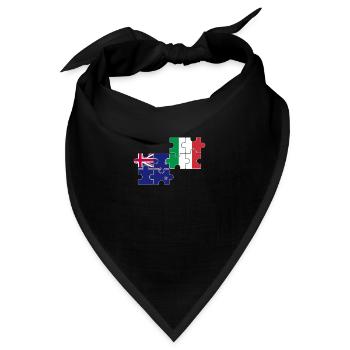 Neuseeland Italien Flagge Neuseeländer - Bandana - Schwarz - Vorne