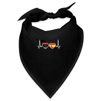 Libyen Spanien Herzschlag Flagge Spanisch Libyer - Bandana - Schwarz - Vorne