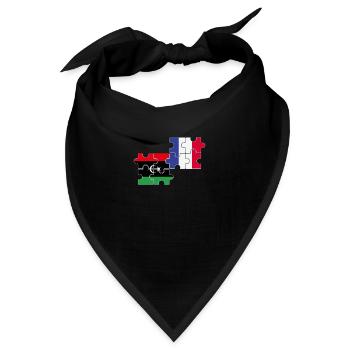 Libyen Frankreich Flagge Französisch Libyer - Bandana - Schwarz - Vorne