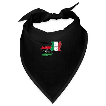 Libyen Italien Vintage Flagge Italienisch Libyer - Bandana - Schwarz - Vorne