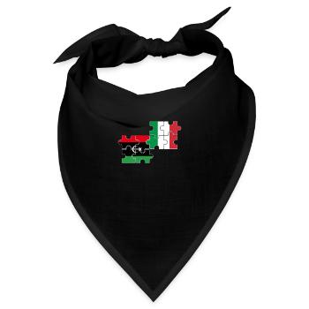 Libyen Italien Flagge Italienisch Libyer - Bandana - Schwarz - Vorne