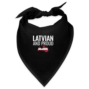Latvian And Proud Lettland Karte Lettische Flagge - Bandana - Schwarz - Vorne