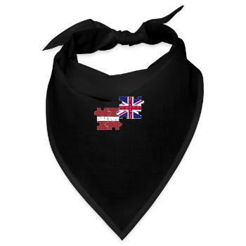 Lettland UK Flagge Britisch Lettisch - Bandana - Schwarz - Vorne