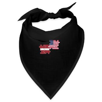Lettland USA Flagge Amerikanisch Lettisch - Bandana - Schwarz - Vorne