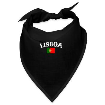 Lisboa Portugal Portugiesische Flagge Portugiese - Bandana - Schwarz - Vorne