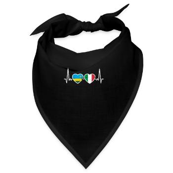 Ruanda Italien Vintage Herzschlag Flagge Ruandese - Bandana - Schwarz - Vorne