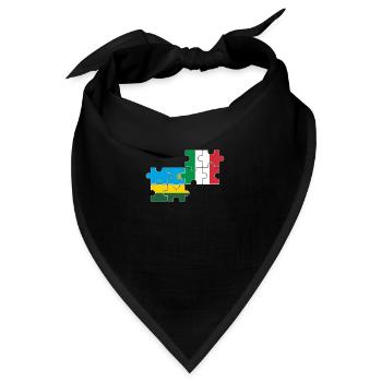 Ruanda Italien Flagge Italiener Ruandese - Bandana - Schwarz - Vorne