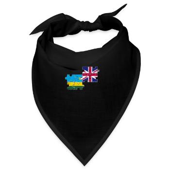 Ruanda UK Vintage Flagge Britisch Ruandisch - Bandana - Schwarz - Vorne