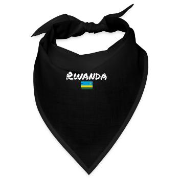 Rwanda Vintage Ruandische Flagge Ruandese - Bandana - Schwarz - Vorne