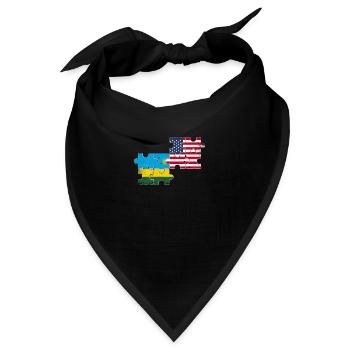 Rwanda USA Vintage Flagge Amerikanisch Ruandisch - Bandana - Schwarz - Vorne