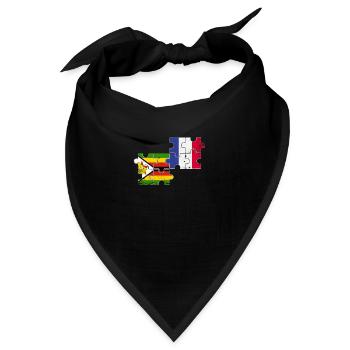 Simbabwe Frankreich Vintage Flagge Simbabwer - Bandana - Schwarz - Vorne