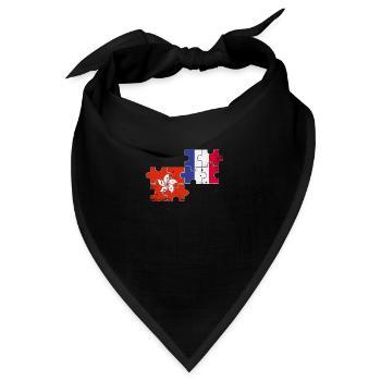 Hongkong Frankreich Vintage Flagge Hongkonger - Bandana - Schwarz - Vorne