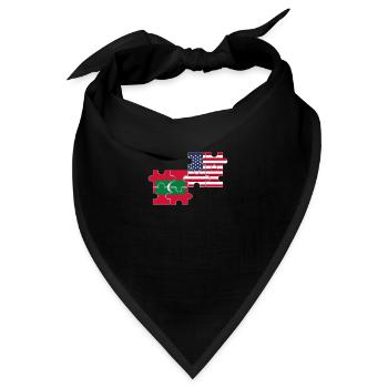 Malediven USA Flagge Amerikaner Malediver - Bandana - Schwarz - Vorne