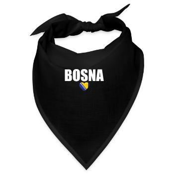 Bosna Bosnien Bosnische Flagge Bosnier - Bandana - Schwarz - Vorne