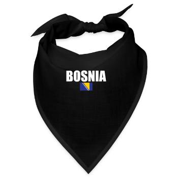 Bosnia Bosnien Bosnische Flagge Bosnier - Bandana - Schwarz - Vorne