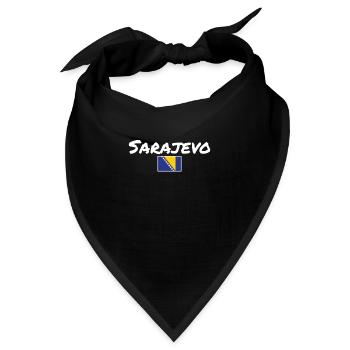Sarajevo Bosnien Vintage Bosnische Flagge Bosnier - Bandana - Schwarz - Vorne