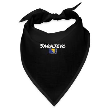Sarajevo Vintage Bosnien Vintage Bosnische Flagge - Bandana - Schwarz - Vorne