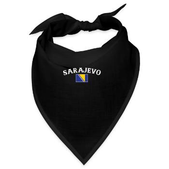 Sarajevo Bosnien Vintage Bosnische Flagge Bosnier - Bandana - Schwarz - Vorne