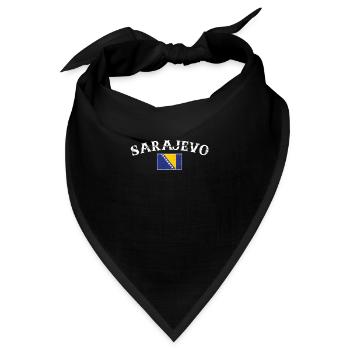 Sarajevo Vintage Bosnien Vintage Bosnische Flagge - Bandana - Schwarz - Vorne